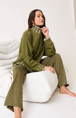 CARTEL & WILLOW Romy Knit Sweater - Khaki Jumpers + Knitwear - Zabecca Living