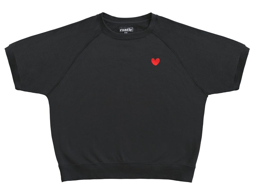 CASTLE AND THINGS French Navy Heart Short Sleeve Sweater Jumpers + Knitwear - Zabecca Living