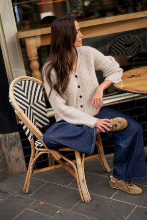 CERES LIFE Birdie Lofty Cardi - Silver Marle Jumpers + Knitwear - Zabecca Living