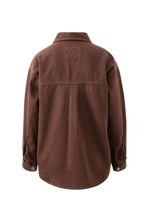 CERES LIFE Bobbi Side Pocket Denim Shacket - Chocolate Jacket - Zabecca Living