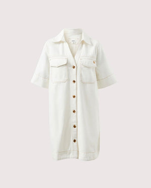 CERES LIFE Bonnie Relaxed Shirt Dress - Fresh Ecru Dress - Zabecca Living
