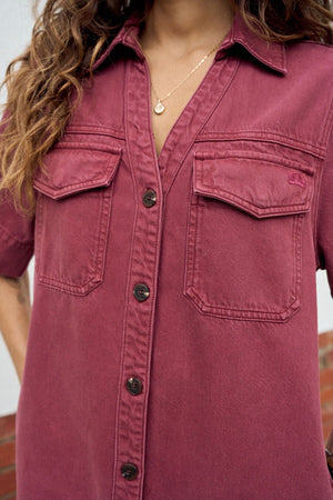 CERES LIFE Bonnie Relaxed Shirt Dress - Mulberry Dress - Zabecca Living