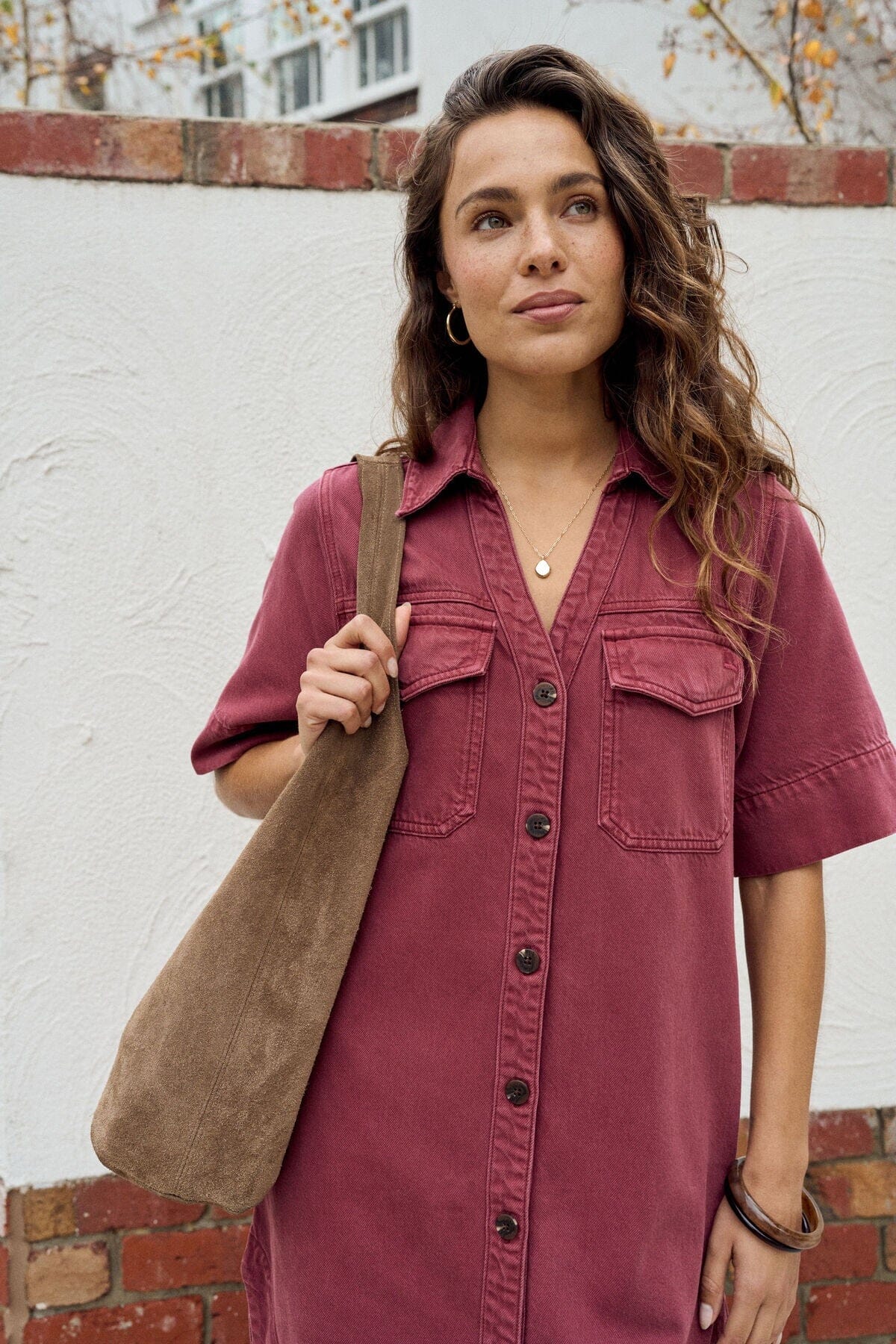 CERES LIFE Bonnie Relaxed Shirt Dress - Mulberry Dress - Zabecca Living