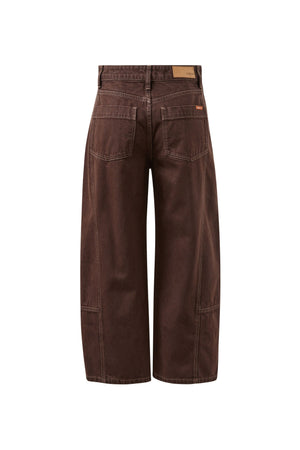 CERES LIFE Demi Barrel Jean - Bitter Choc JEANS - Zabecca Living