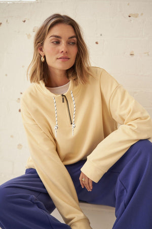 CERES LIFE Eva Sporty Half Zip - Butter Jacket - Zabecca Living