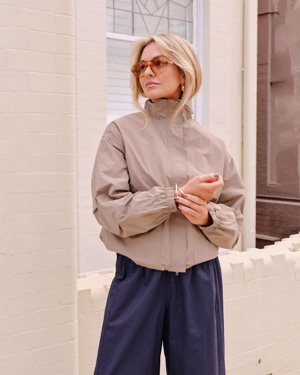 CERES LIFE Fletcher Funnel Bomber - Mushroom Jacket - Zabecca Living