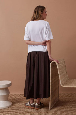 CERES LIFE Florence Maxi Skirt - Chocolate Skirt - Zabecca Living