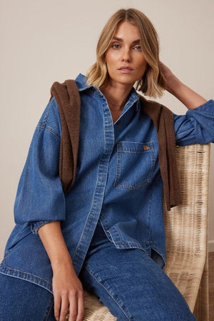 CERES LIFE Gwynne Shirt - Fresh Indigo Shirts & Blouses - Zabecca Living