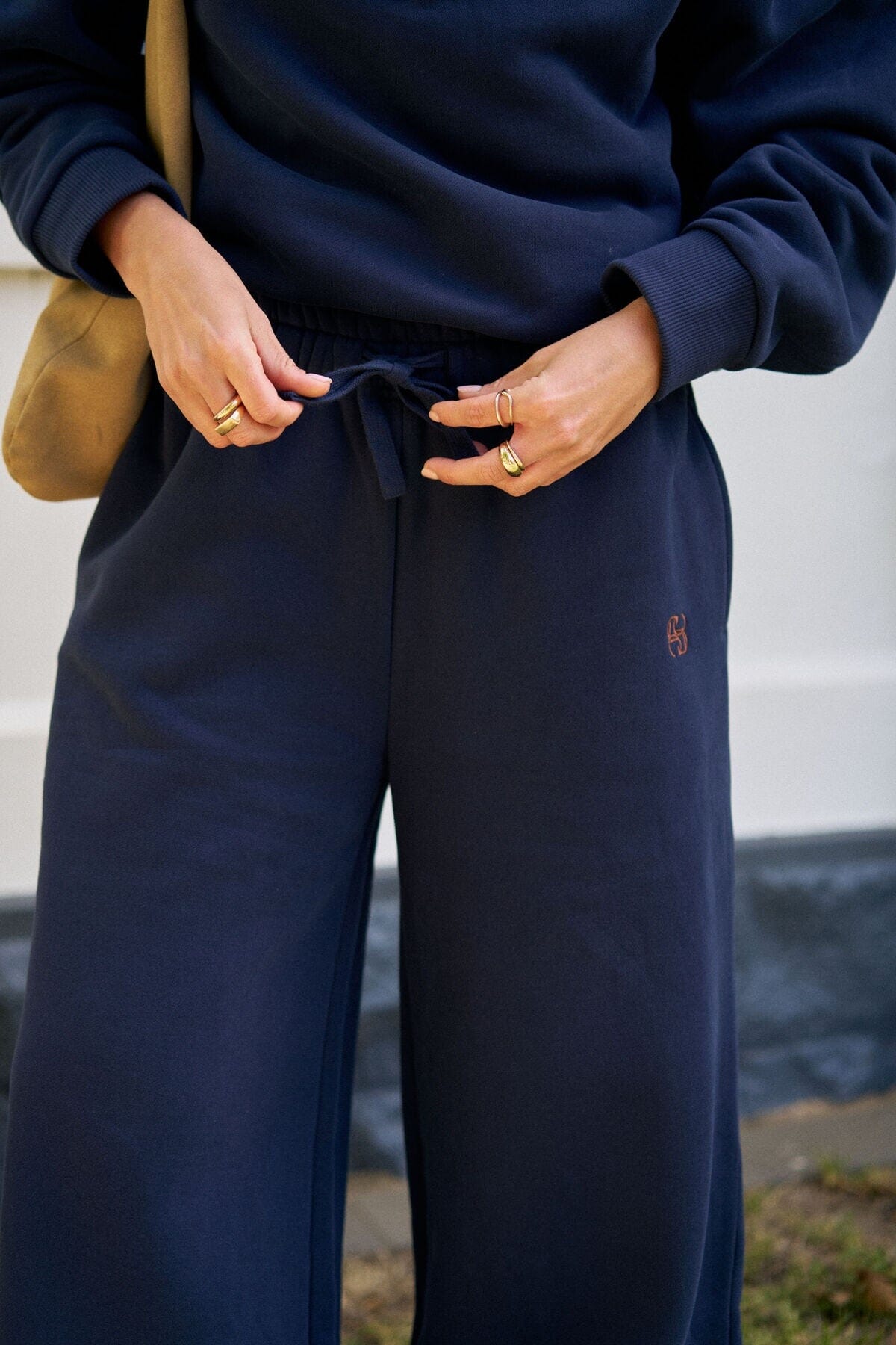 CERES LIFE Ivy Wide Leg Trackpant - Heritage Navy PANTS - Zabecca Living