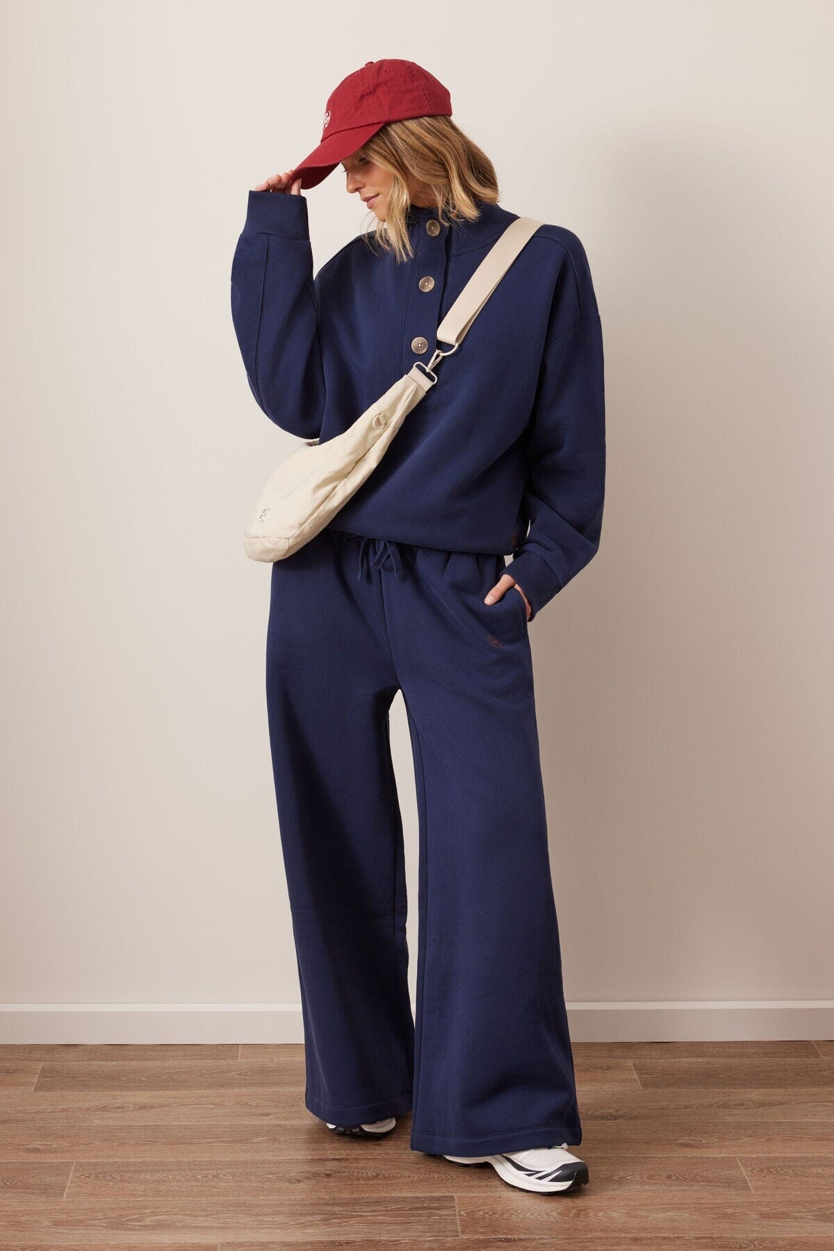 CERES LIFE Ivy Wide Leg Trackpant - Heritage Navy PANTS - Zabecca Living