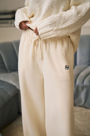 CERES LIFE Ivy Wide Leg Trackpant - Marshmallow PANTS - Zabecca Living