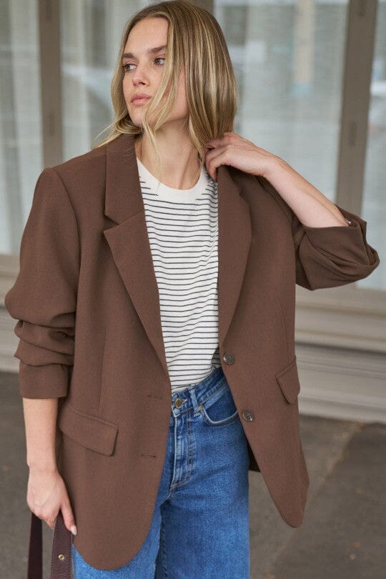 CERES LIFE Joni Blazer - Chocolate Jacket - Zabecca Living