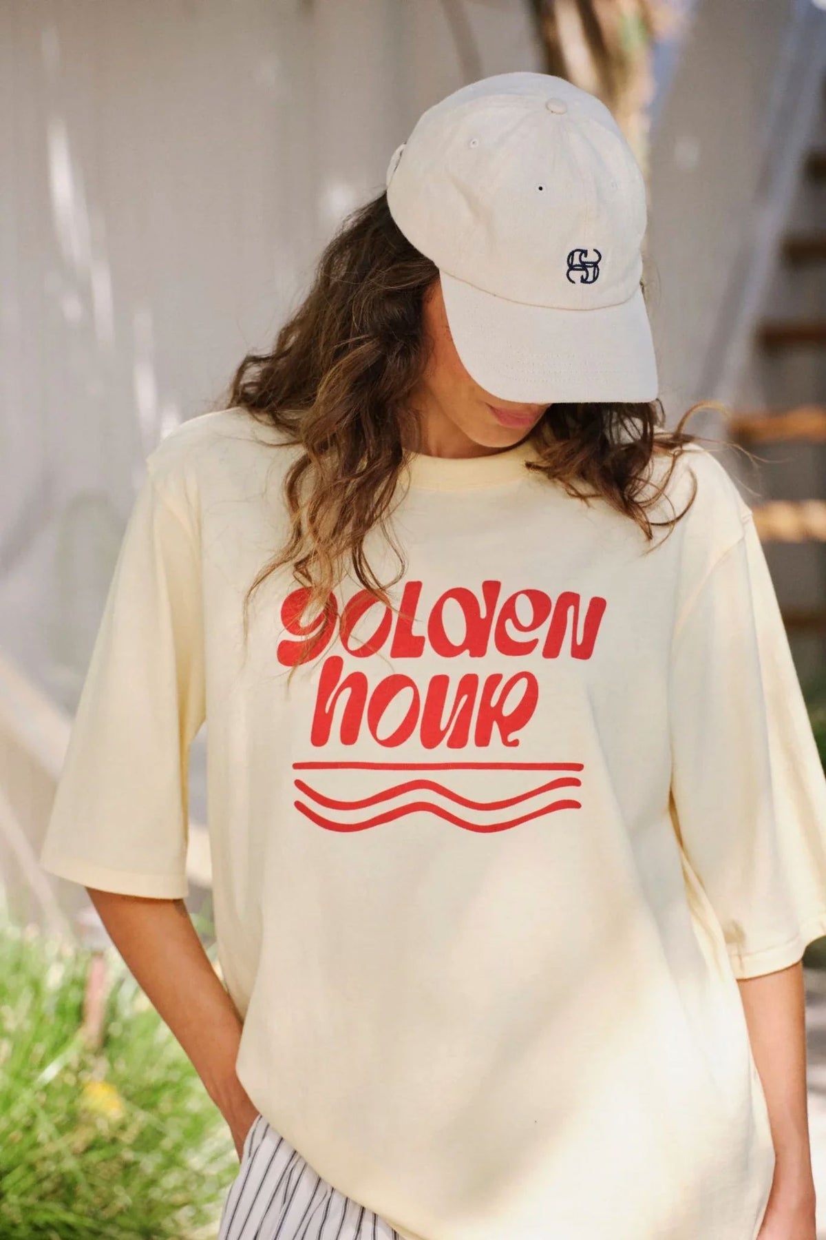 CERES LIFE Luna Oversized Tee - Butter Golden Hour Tee - Zabecca Living
