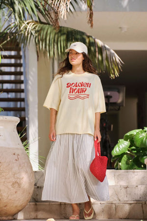 CERES LIFE Luna Oversized Tee - Butter Golden Hour Tee - Zabecca Living
