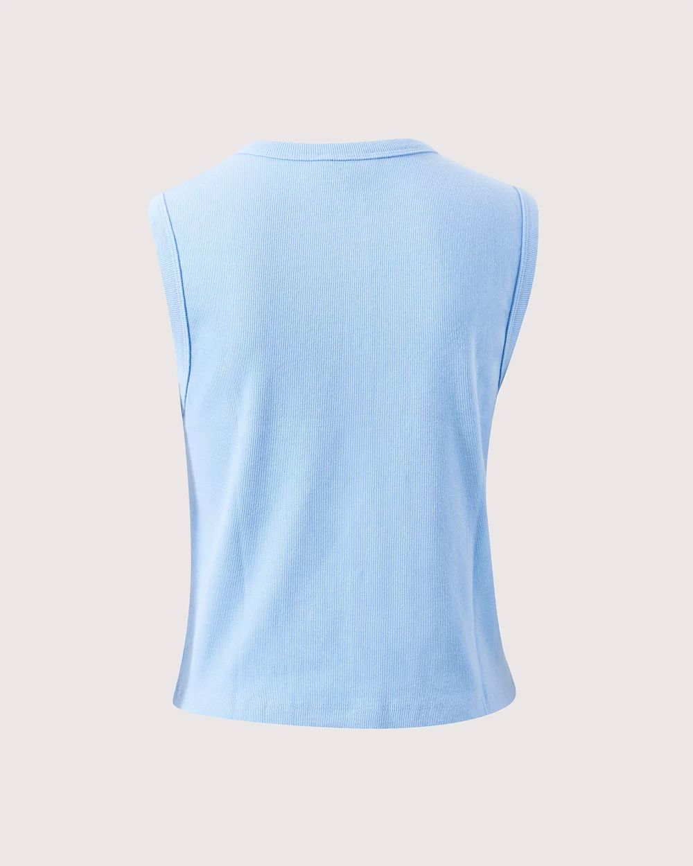 CERES LIFE Lyla Button Through Rib Tank - Sky Blue Tank - Zabecca Living