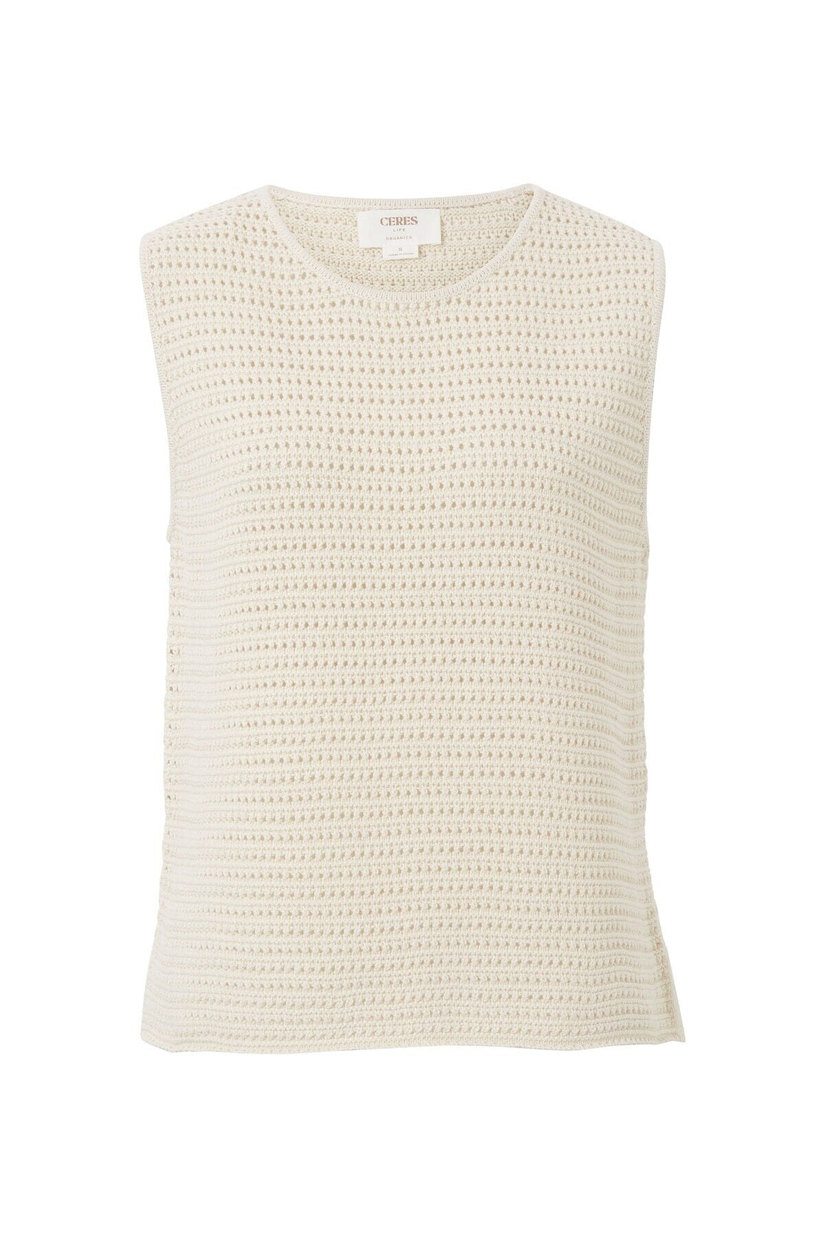 CERES LIFE Margot Mesh Knit Tank - Ecru Tank - Zabecca Living