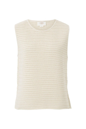 CERES LIFE Margot Mesh Knit Tank - Ecru Tank - Zabecca Living