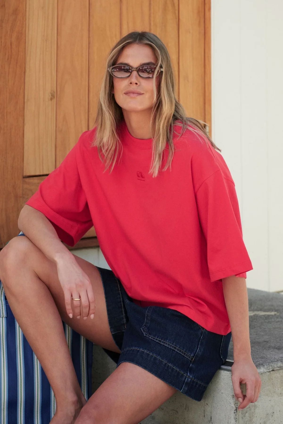 CERES LIFE Phoebe Premuim Tee - Heritage Red Tee - Zabecca Living