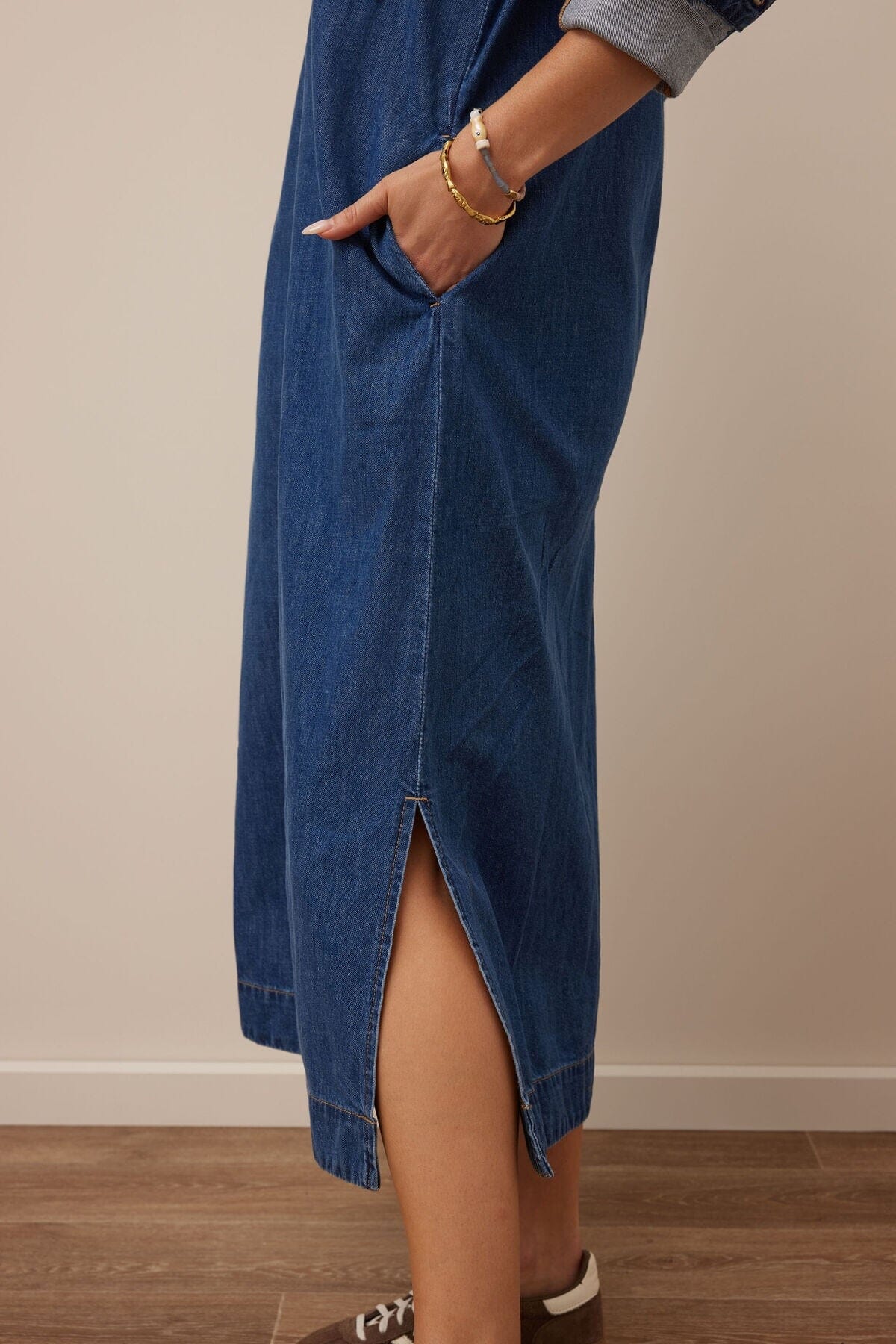 CERES LIFE Rae Long Sleeve Midi Dress - Fresh Indigo Dress - Zabecca Living