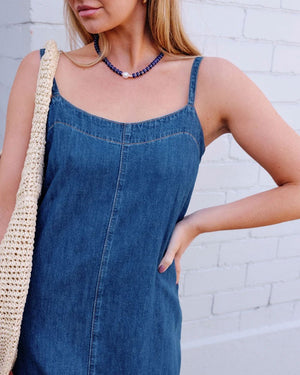 CERES LIFE Remy Strappy Midi Dress - True Indigo Dress - Zabecca Living
