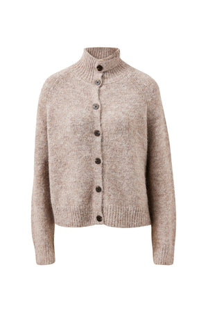 CERES LIFE Riley Funnel Neck Tab Cardi - Oat Marle Jumpers + Knitwear - Zabecca Living