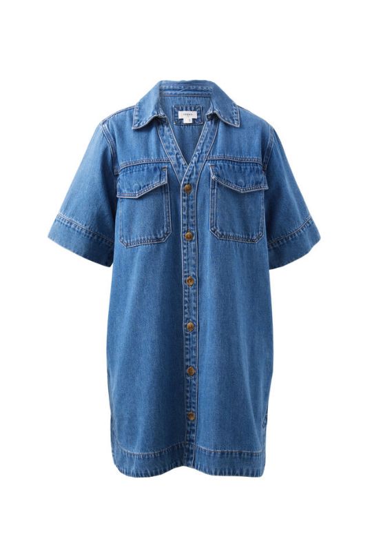CERES LIFE Sammy Relaxed Shirt Dress - Fresh Indigo Dress - Zabecca Living