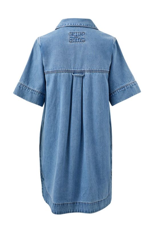 CERES LIFE Sammy Relaxed Shirt Dress - Mid Vintage Blue Dress - Zabecca Living
