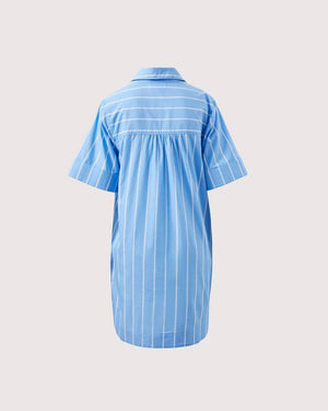 CERES LIFE Sara Mini Shirt Dress - Oxford Blue White Stripe Dress - Zabecca Living