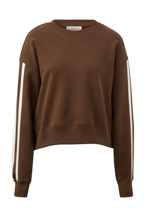 CERES LIFE Sasha Sporty Slouchy Crew - Chocolate Side Stripe Jumpers + Knitwear - Zabecca Living