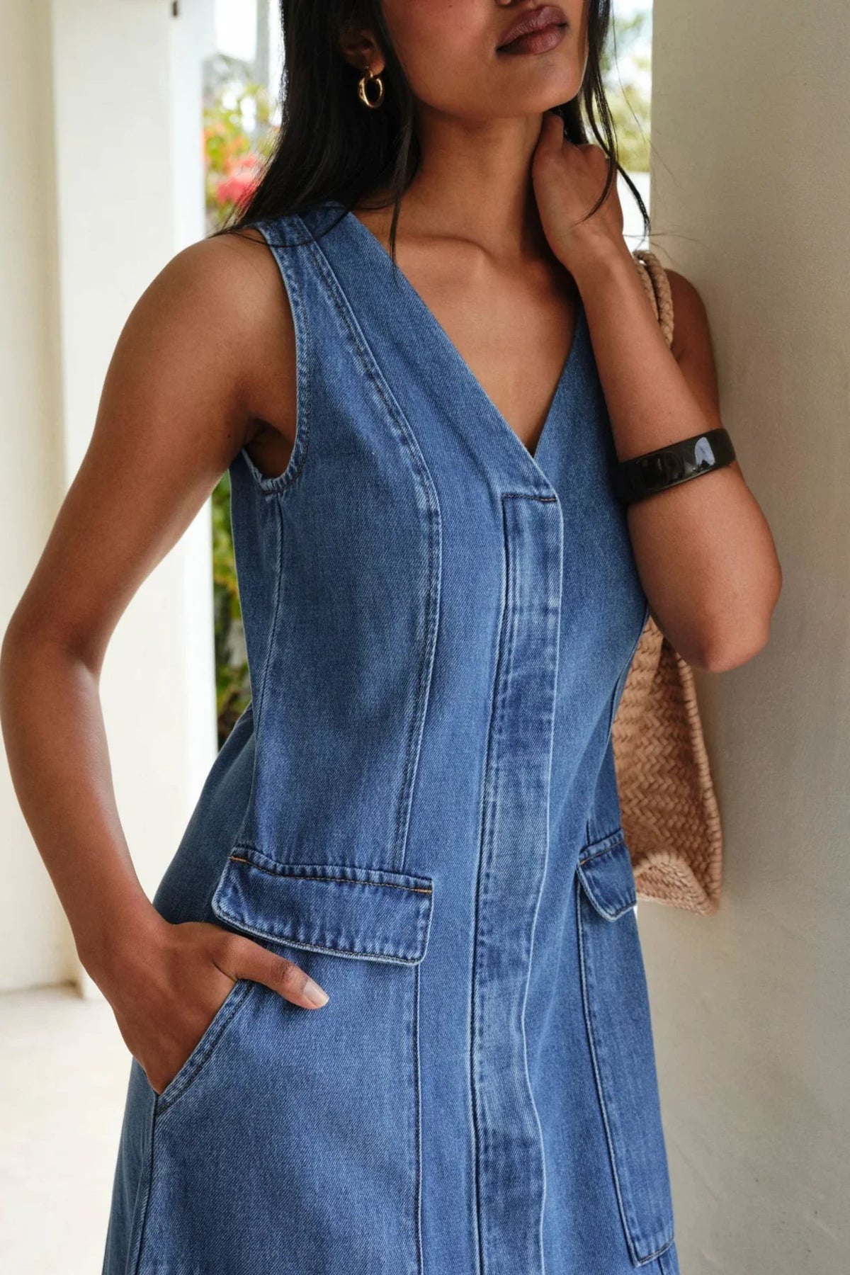 CERES LIFE Taylor Denim Midi Dress - Fresh Indigo Dress - Zabecca Living