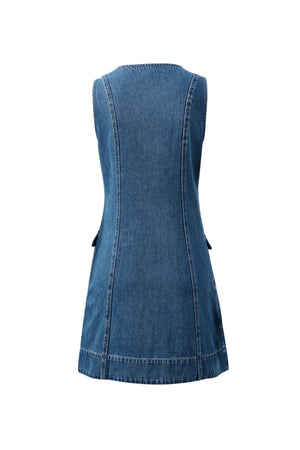CERES LIFE Taylor Denim Mini Dress - Fresh Indigo Dress - Zabecca Living