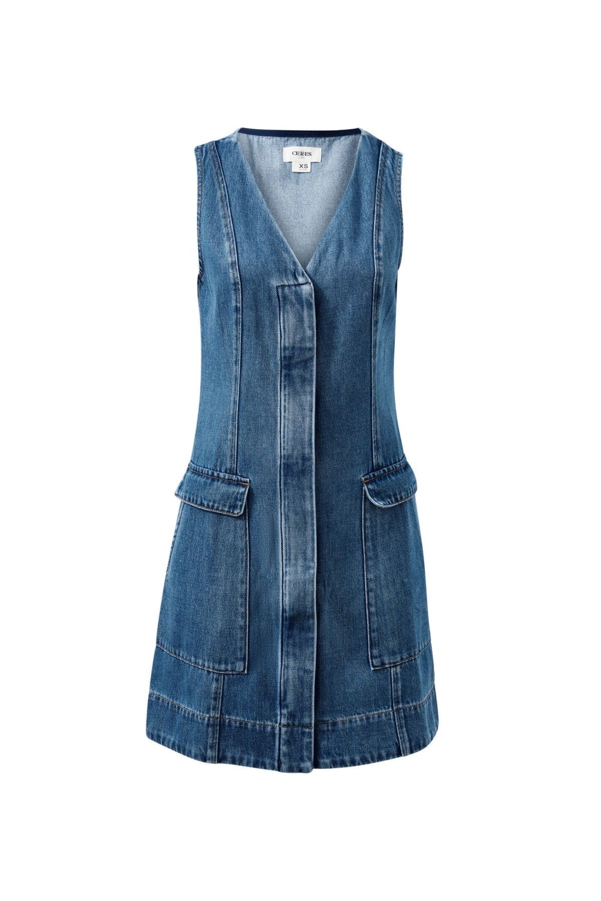 CERES LIFE Taylor Denim Mini Dress - Fresh Indigo Dress - Zabecca Living