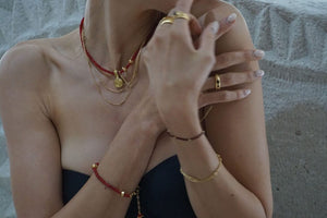 CHANDRA COLLECTIONS Farrah Red Onyx Bracelet BRACELET - Zabecca Living