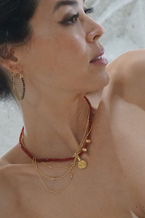 CHANDRA COLLECTIONS Farrah Red Onyx Necklace Necklace - Zabecca Living
