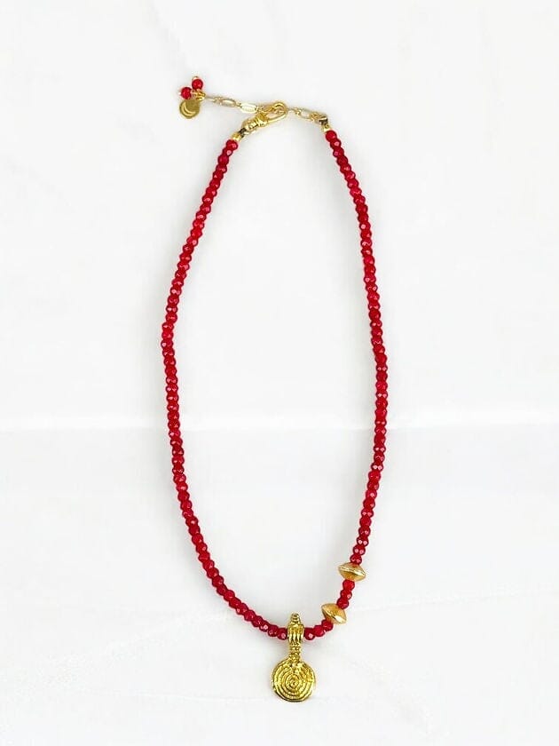 CHANDRA COLLECTIONS Farrah Red Onyx Necklace Necklace - Zabecca Living