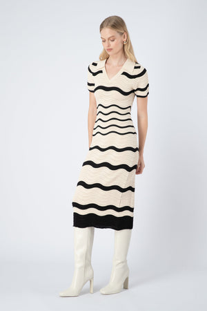 CURAAE Maia Dress - Beige / Black Dress - Zabecca Living