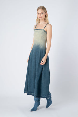 CURAAE Moroccan Dress - Gradient Blue Dress - Zabecca Living