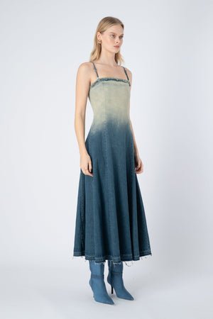 CURAAE Moroccan Dress - Gradient Blue Dress - Zabecca Living