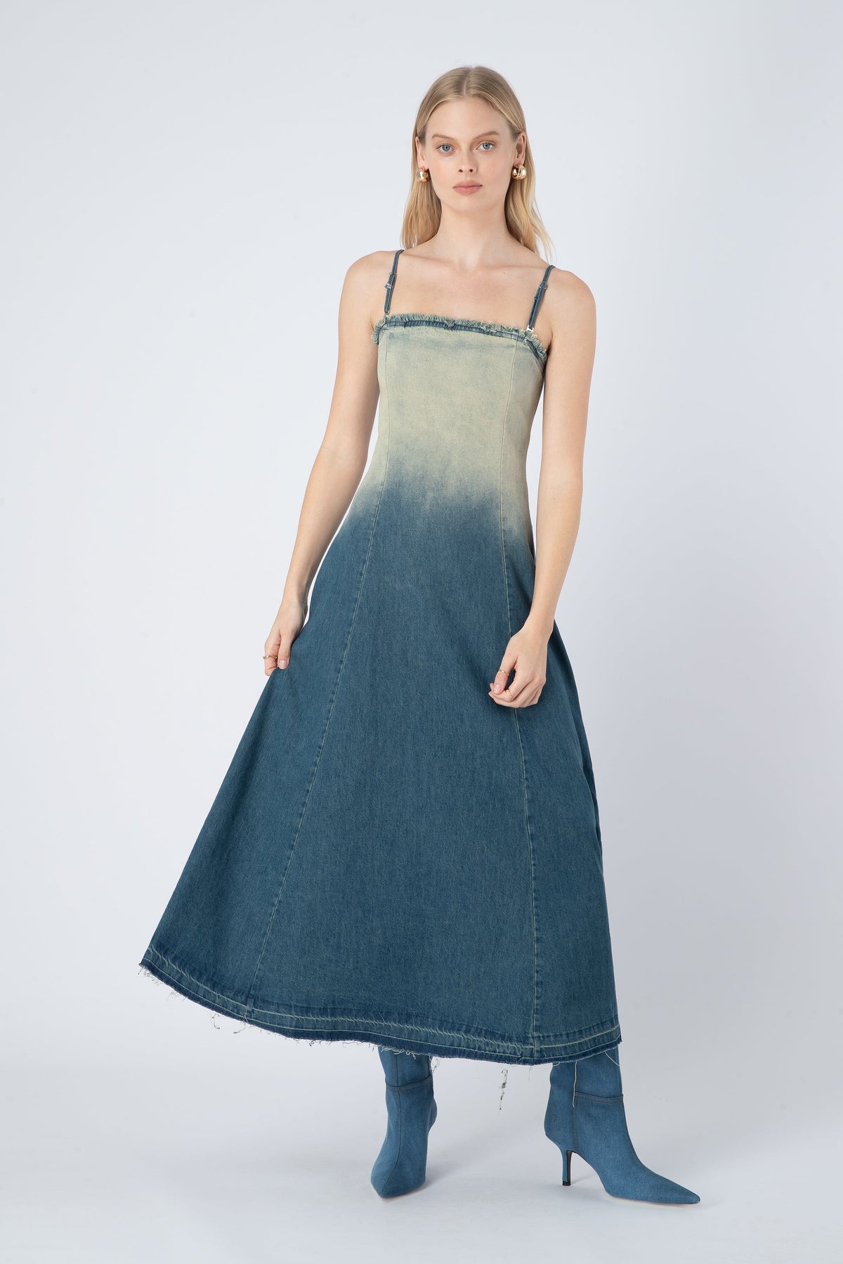 CURAAE Moroccan Dress - Gradient Blue Dress - Zabecca Living