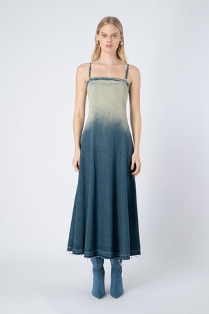 CURAAE Moroccan Dress - Gradient Blue Dress - Zabecca Living