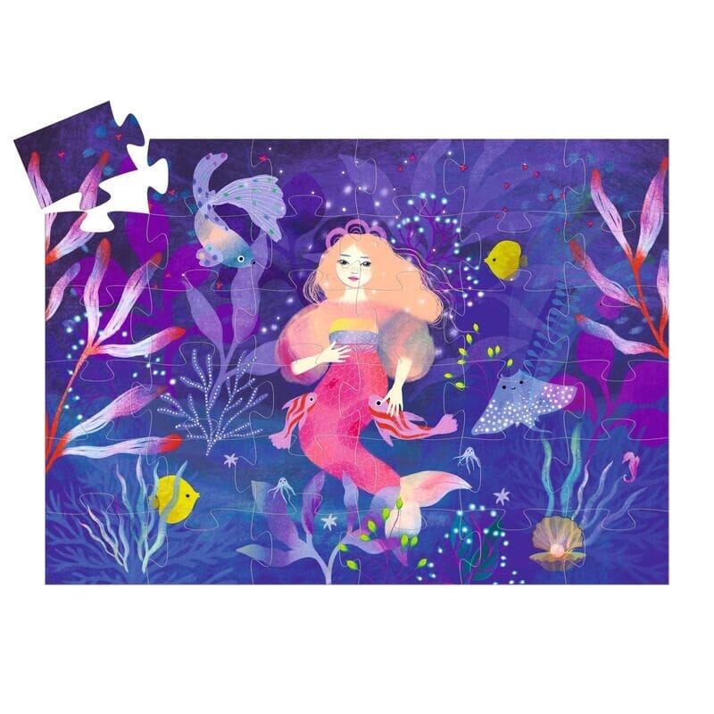 DJECO Ella the Mermaid 36 pc Silhouette Puzzle KIDS (5+ Yrs) - Zabecca Living