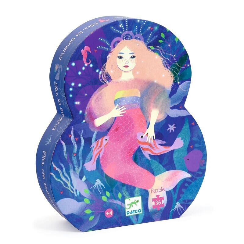 DJECO Ella the Mermaid 36 pc Silhouette Puzzle KIDS (5+ Yrs) - Zabecca Living
