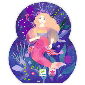 DJECO Ella the Mermaid 36 pc Silhouette Puzzle KIDS (5+ Yrs) - Zabecca Living