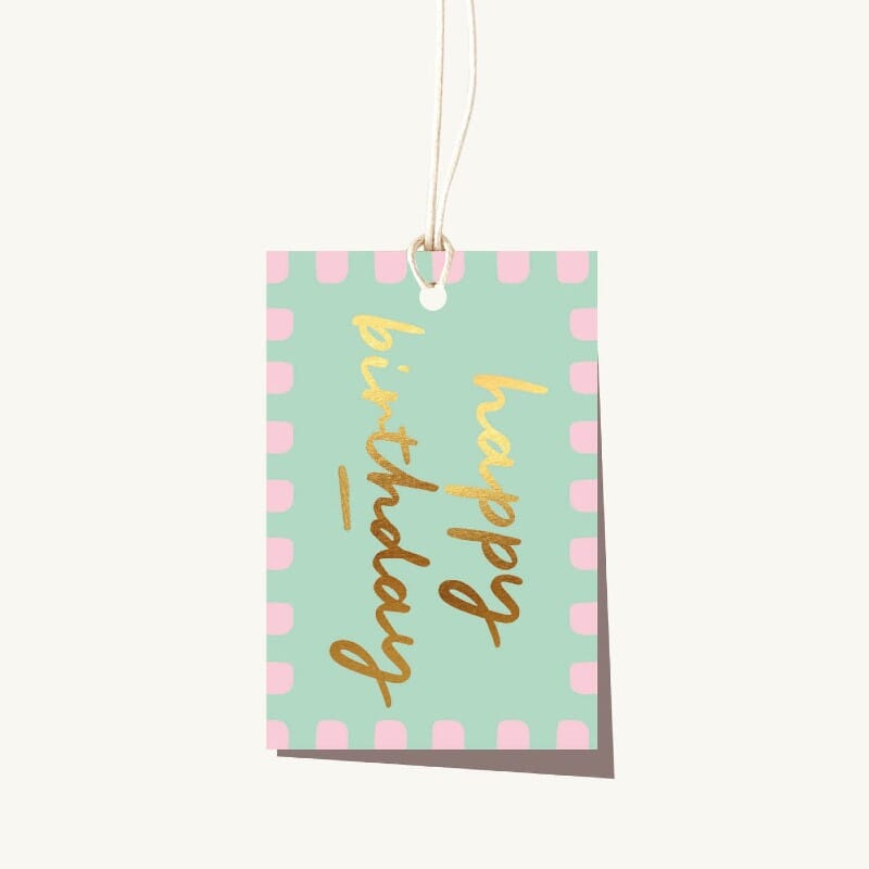 ELM PAPER Gift Tag - Birthday Scallop Matcha Gift Tag - Zabecca Living