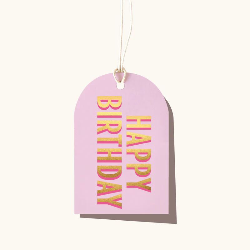 ELM PAPER Gift Tag - Happy Birthday Lilac Gift Tag - Zabecca Living