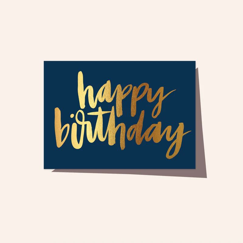 ELM PAPER Greeting Card - Happy Birthday Navy Birthday Card - Zabecca Living