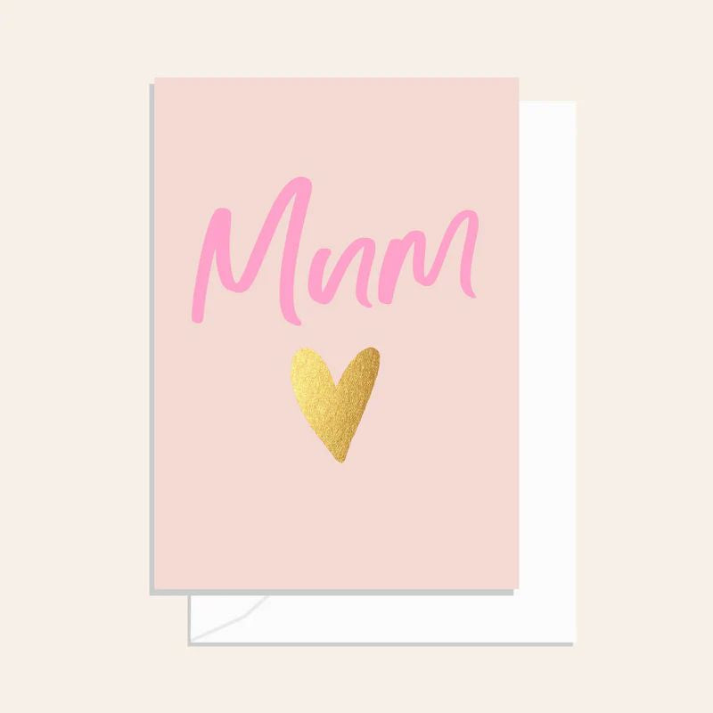 ELM PAPER Greeting Card - Mum Gold Heart Mother's Day Card - Zabecca Living