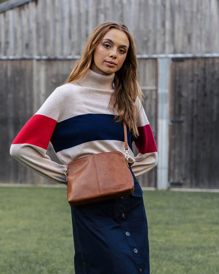 ELMS + KING Burbank Crossbody Large - Tan Pebble HANDBAG - Zabecca Living