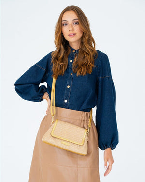 ELMS + KING Lugano Crossbody - Gold Weave HANDBAG - Zabecca Living