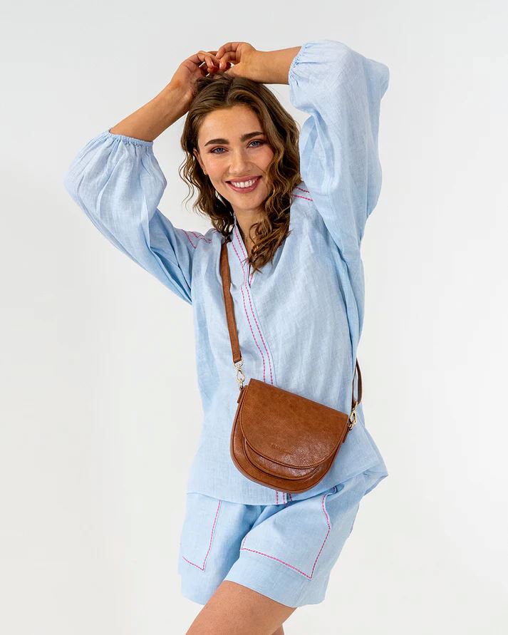 ELMS + KING Salerno Petite Handbag - Tan Pebble HANDBAG - Zabecca Living